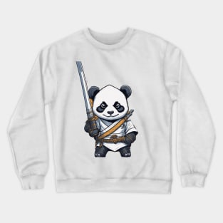 Cute Cartoon Panda Samurai Katana Sword Wilding Crewneck Sweatshirt